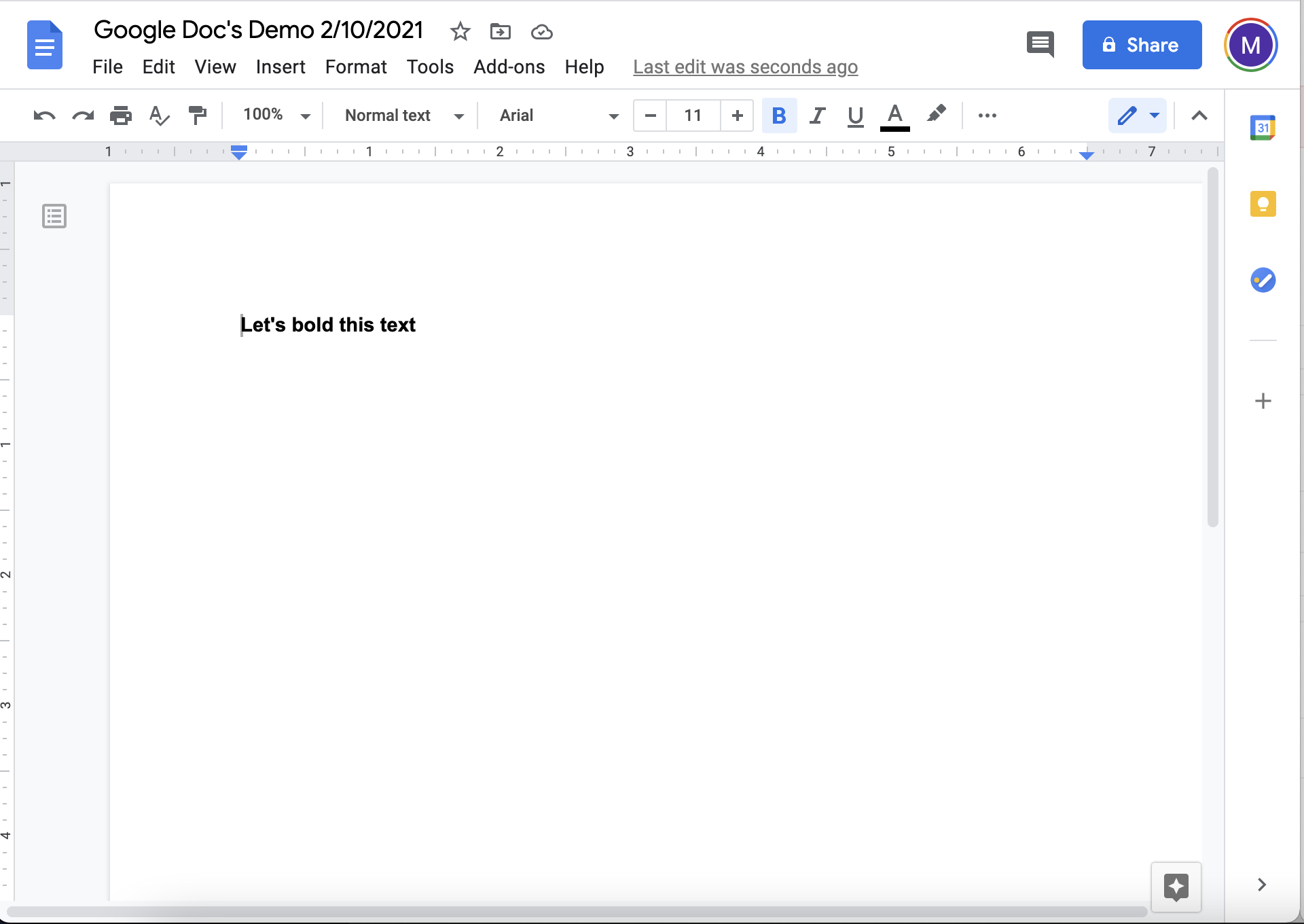 Bolded Text Document