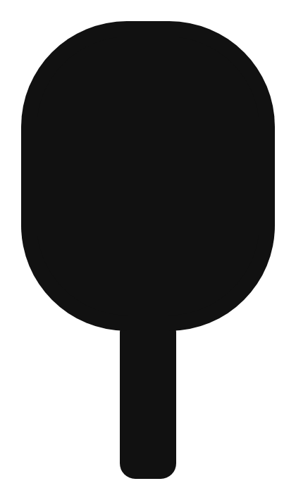 Pickleball paddle silhouette, black clipart