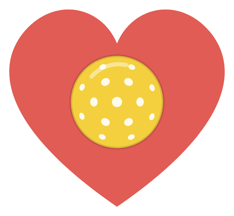 Heart with a pickleball clipart