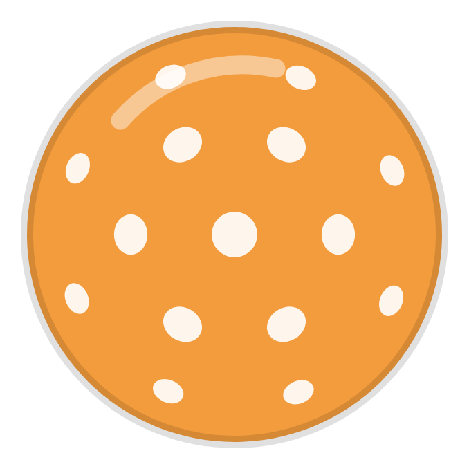 Orange pickleball clipart