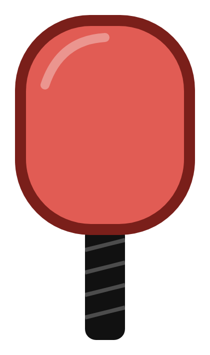 Red pickleball paddle clipart