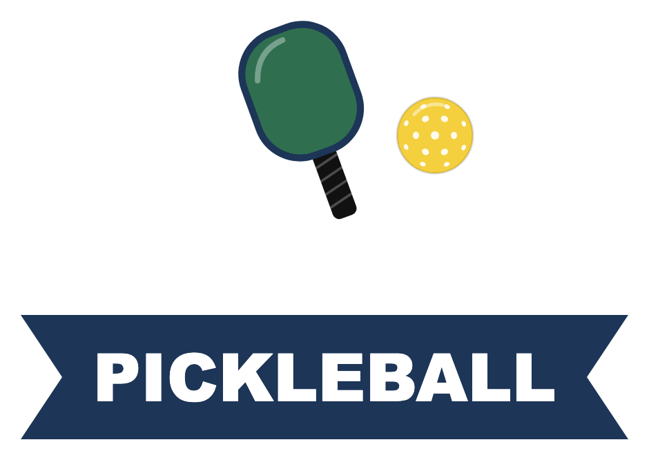 Pickleball word banner with paddle clipart