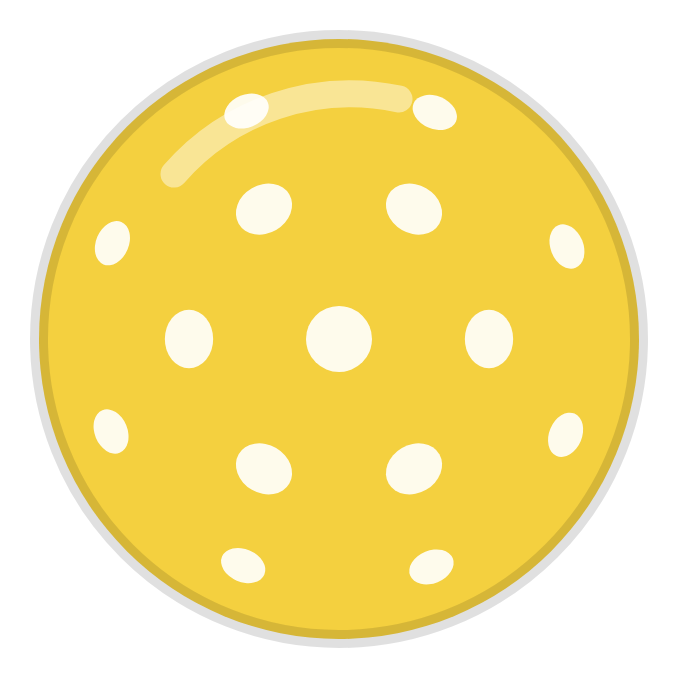 Yellow pickleball clipart